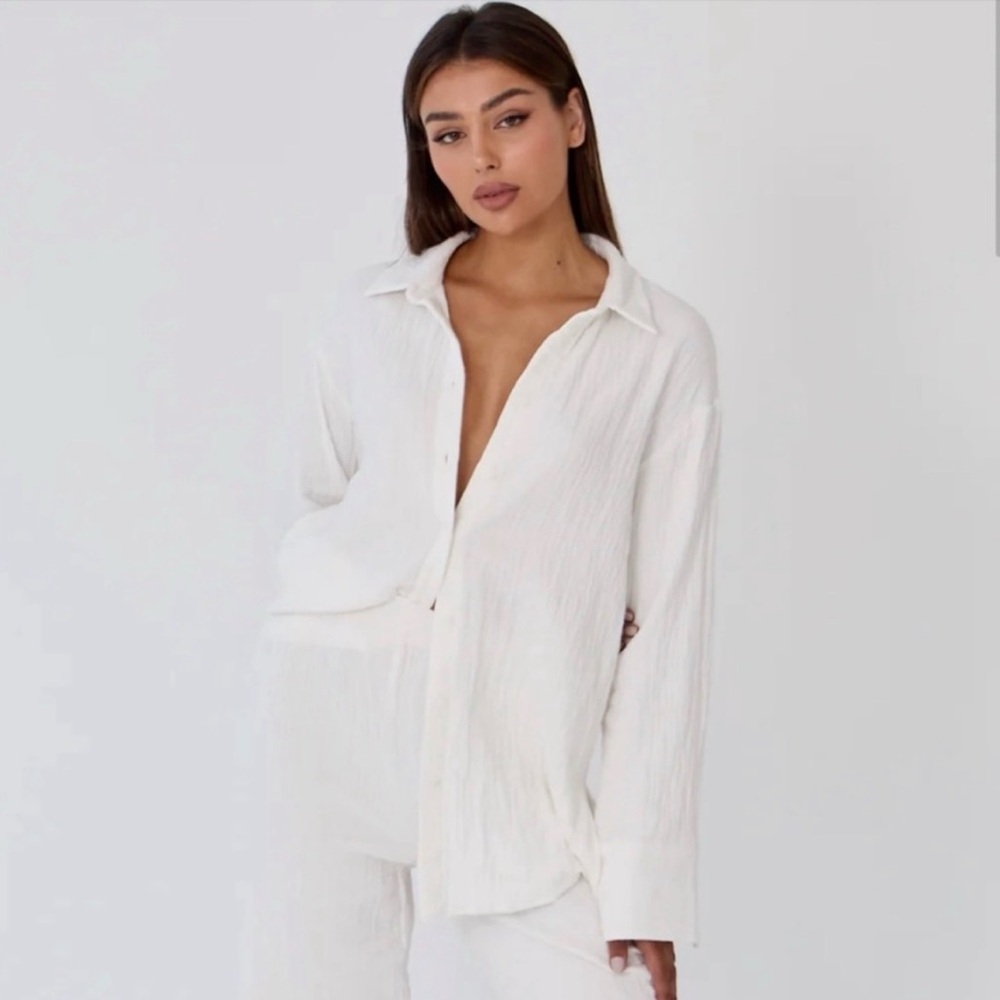 Women's White Button Down Shirt